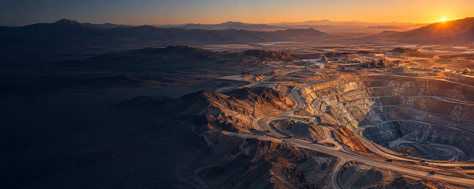 Operación minera en el desierto de Atacama